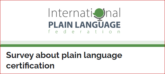 IPLF Plain Language Certification survey